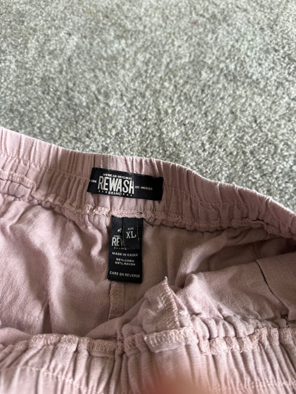 Rewash Blush Pink Athletic Drawstring Shorts - Picture 2 of 2